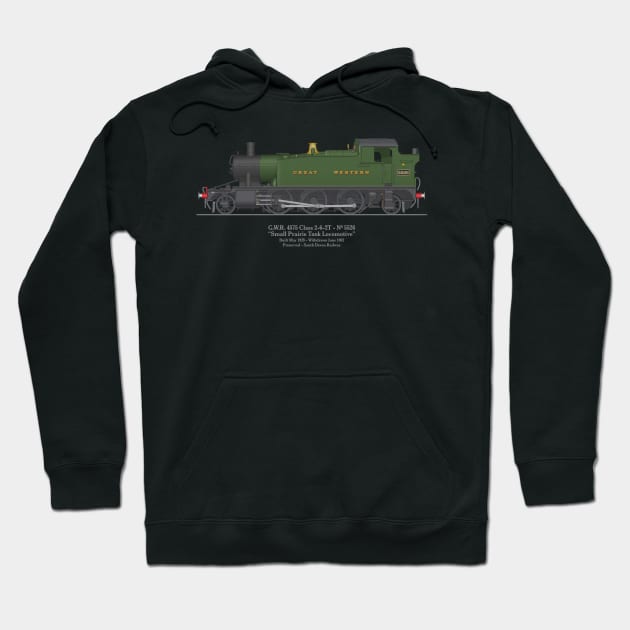 GWR Small Prairie Class 4575 Tank Locomotive Number 5526 Hoodie by SteveHClark